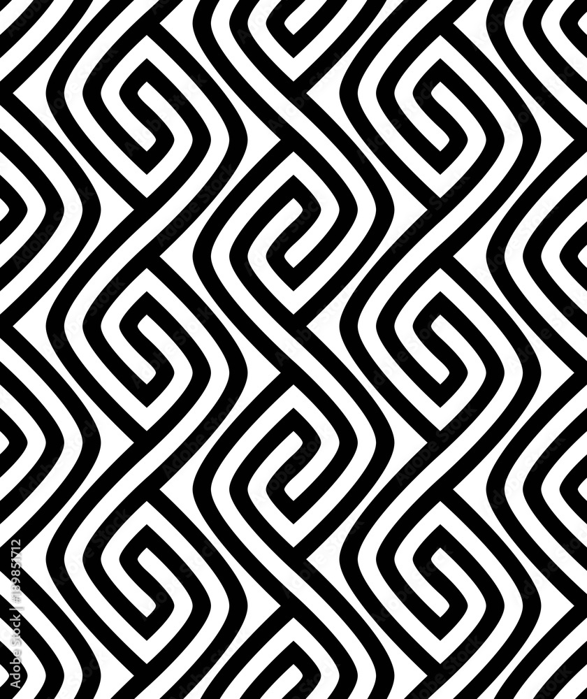 Vector seamless texture. Modern abstract background. Repeating monochrome pattern with figures of curved lines. Vector seamless texture. Modern abstract background. Repeating monochrome pattern with figures of curved lines.