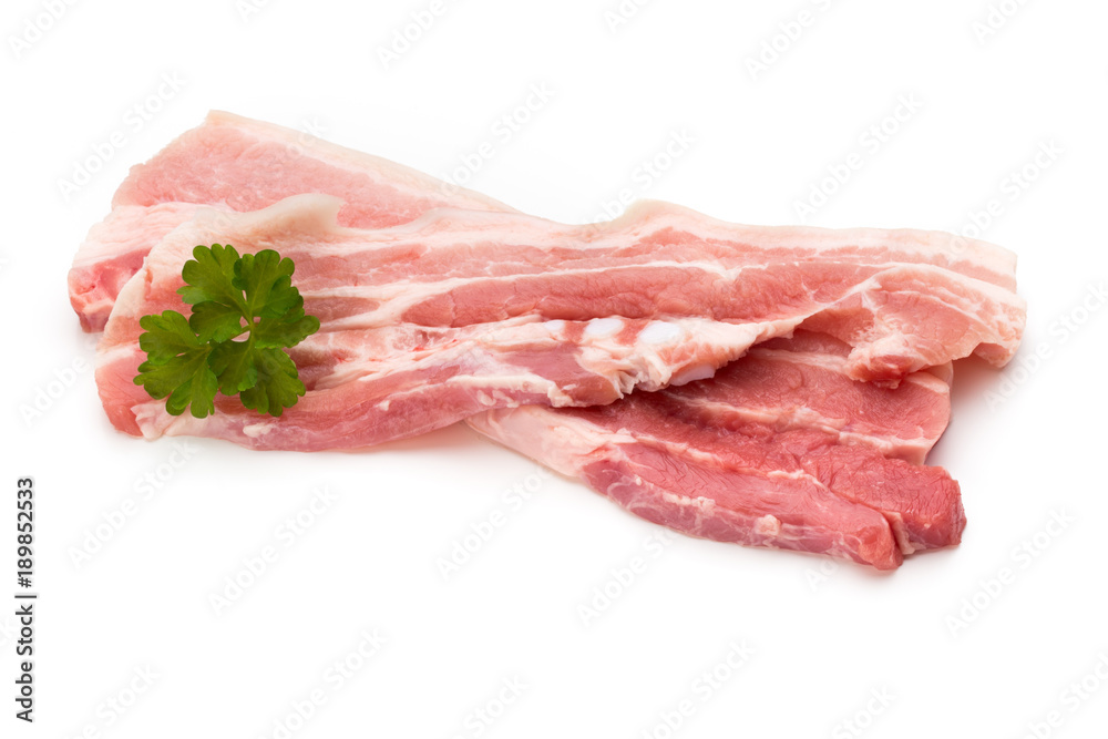 Meat pork slices isolated on the white background. Meat pork slices isolated on the white background.
