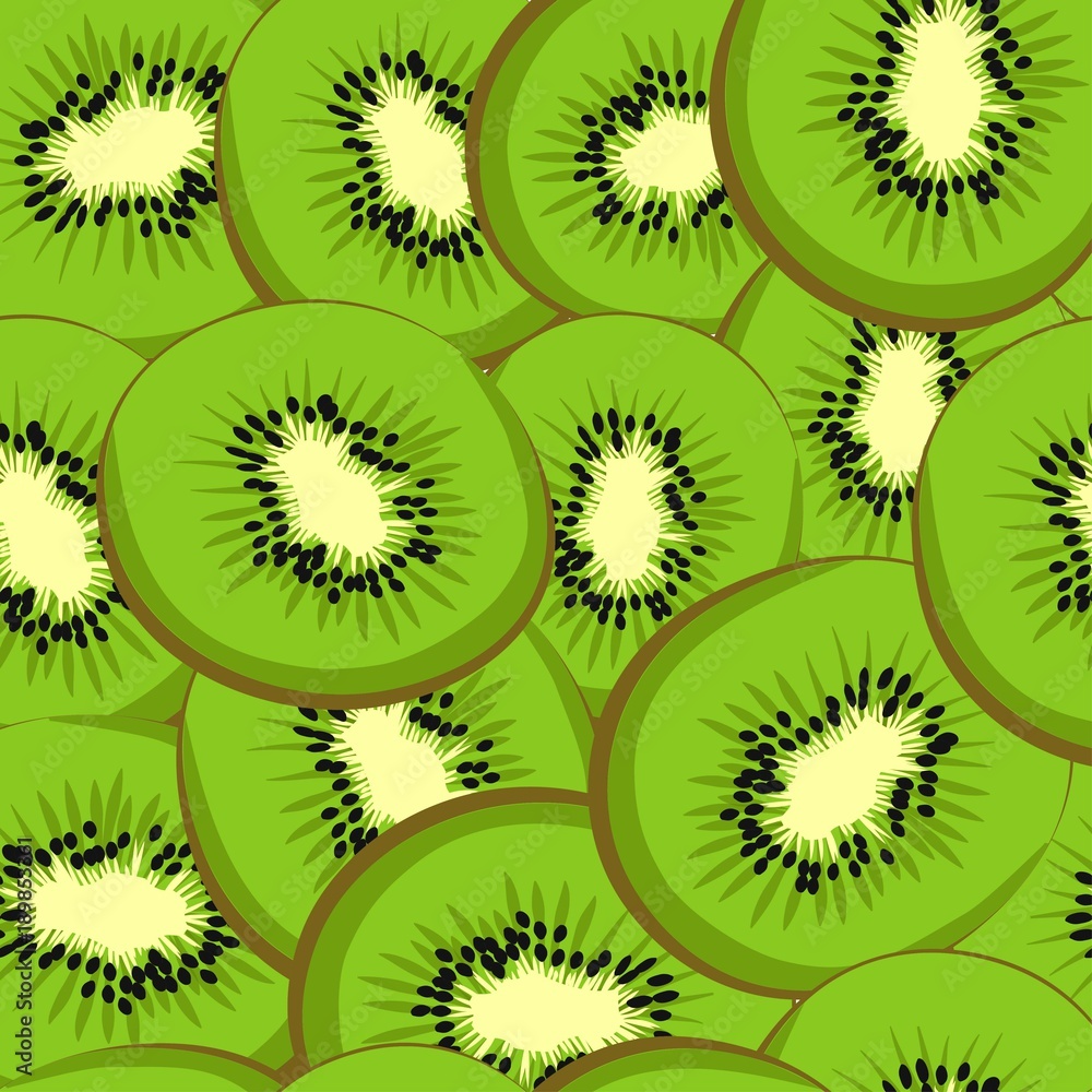 the pattern of kiwi, colored background