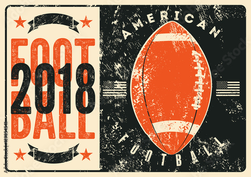 American football typographical vintage grunge style poster. Retro vector illustration.