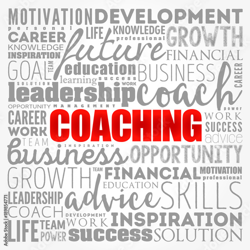 COACHING word cloud collage  business concept background