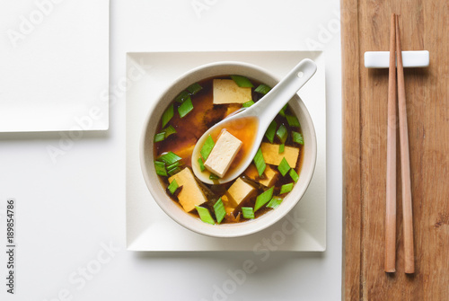 Konstfotografi Miso soup in a bowl