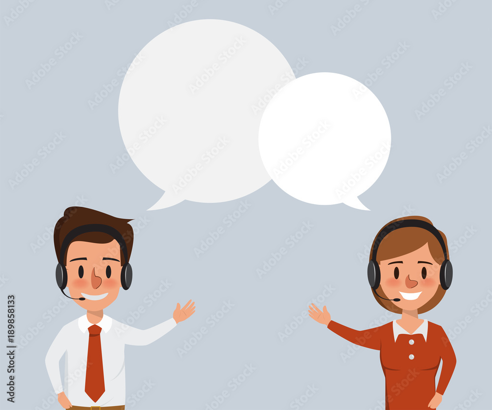 Operator of call center office working in headphones. Operator of call center office working in headphones.