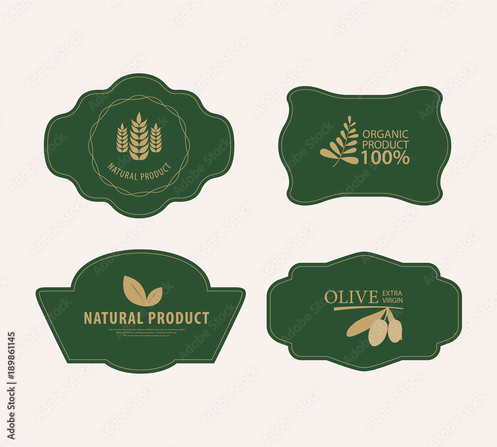 Natural organic product logo design banners vector template with leaf. Natural organic product logo design banners vector template with leaf.