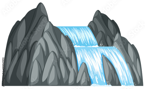 Waterfall down the rock