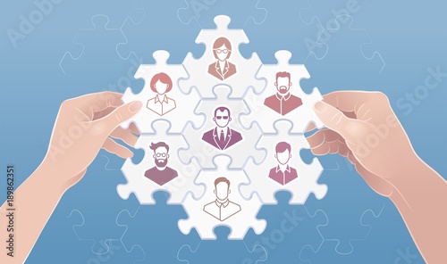 Building A Successful Work Team. Illustration on the subject of "Business Relations".