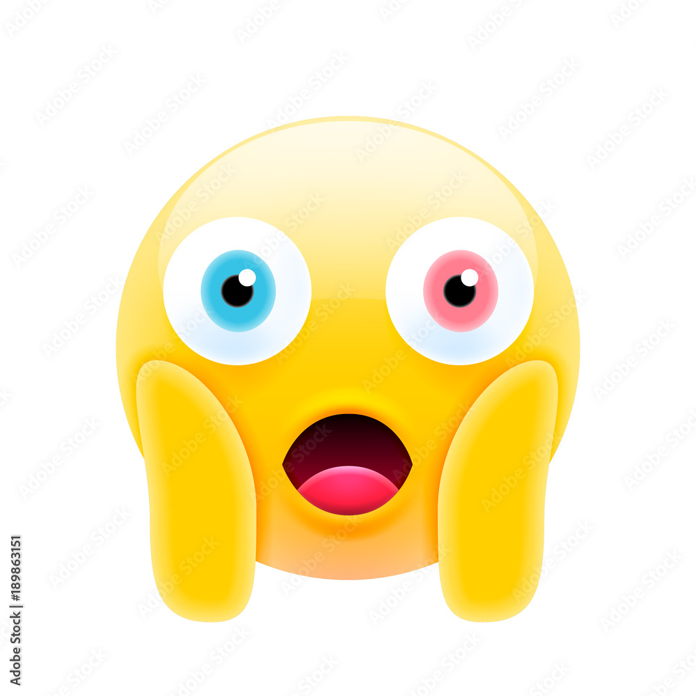 Cute Shocked Emoji with Different Eyes Stock Vector | Adobe Stock