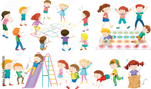 Many children play different games