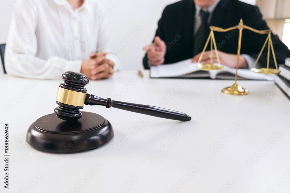 Customer service good cooperation, Consultation between a male lawyer and business people customer, tax and the company of real estate concept Customer service good cooperation, Consultation between a male lawyer and business people customer, tax and the company of real estate concept
