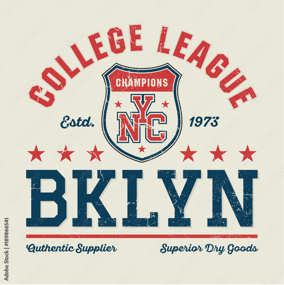 Fototapeta premium New York City College League - Tee Design For Print 