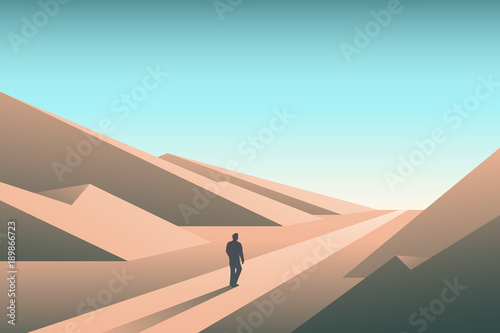 Man on road concept