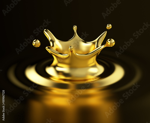 Gold Splash 3d illustration
