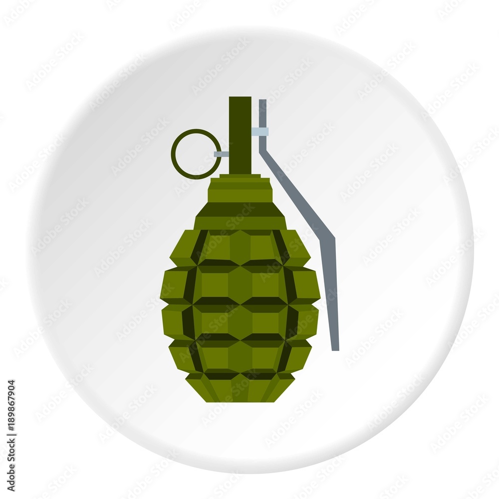 Fototapeta premium Hand grenade icon circle