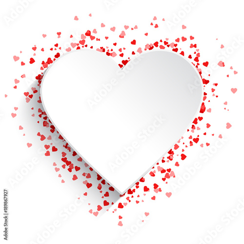 White heart background with red hearts