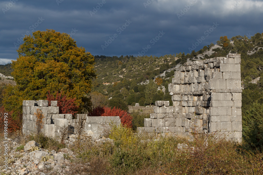 Ruins of the ancient Greek and Roman town Adada, Turkey