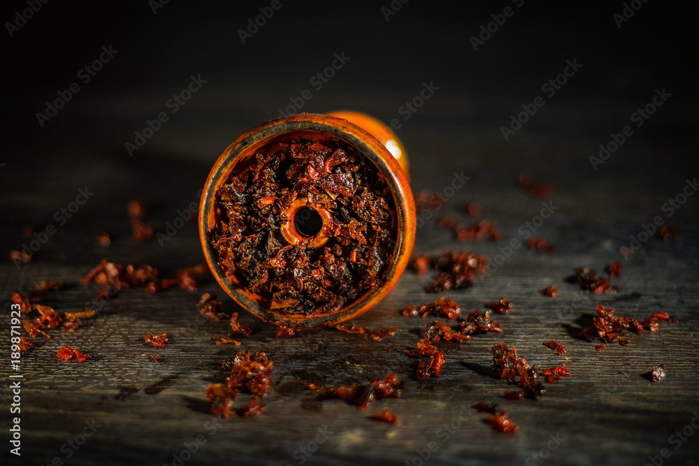 Hookah bowl, with tobacco stuffed into it