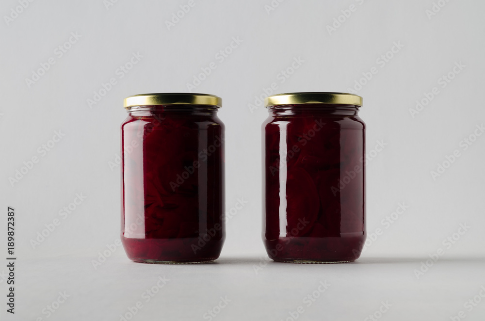 Pickled Beets Jar Mock-Up - Two Jars Pickled Beets Jar Mock-Up - Two Jars