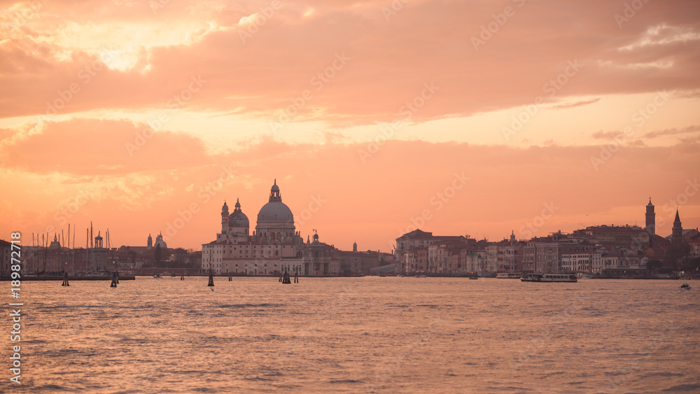 Skyline of Venice during sunrise