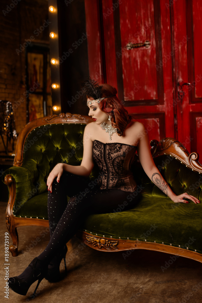 Pretty sexy girl in cabaret Stock Photo | Adobe Stock