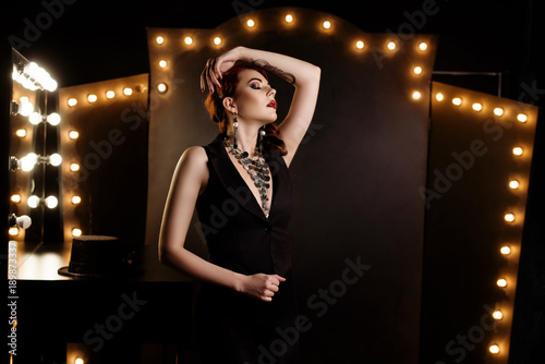 Photography Pretty sexy girl in cabaret