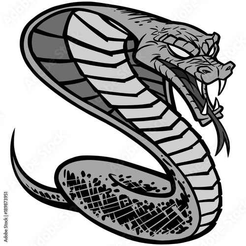Cobra Tattoo Illustration - A vector cartoon illustration of a Cobra Tattoo.