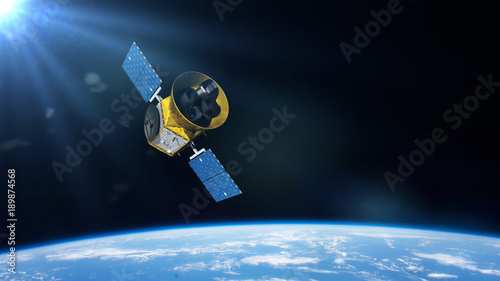 Transiting Exoplanet Survey Satellite (TESS) space telescope in orbit of planet Earth