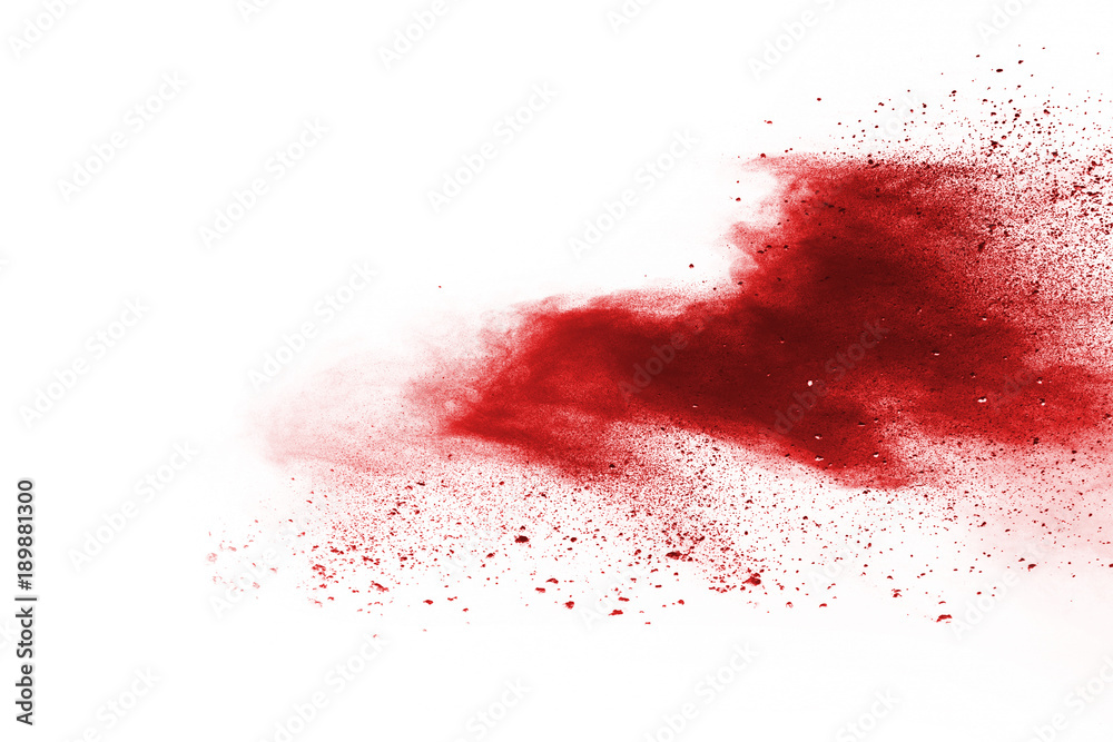 Red powder explosion on white background. Colored cloud. Colorful dust explode. Paint Holi. Red powder explosion on white background. Colored cloud. Colorful dust explode. Paint Holi.