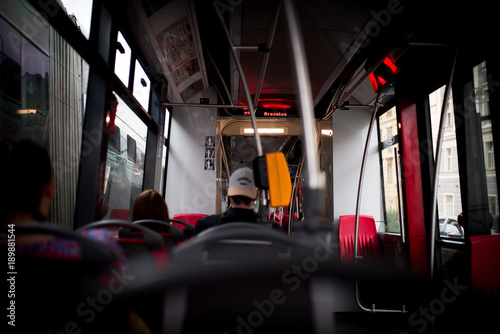 Man in bus, Prague, czech republic