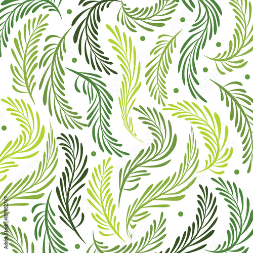 Seamless leaves background - Vector illustration. 