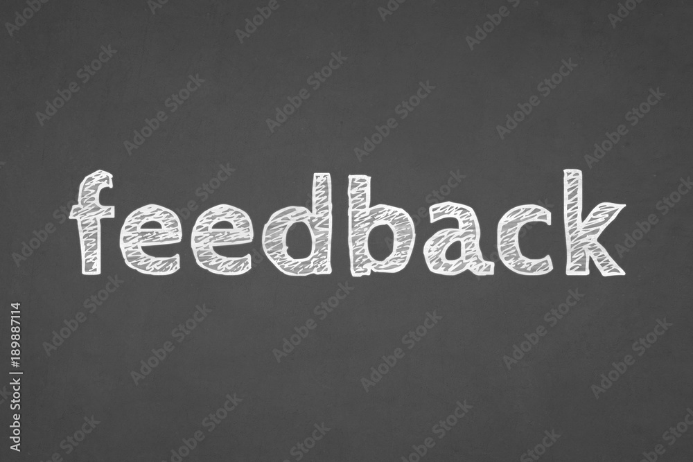 Fototapeta premium Feedback on blackboard - Teamwork concept