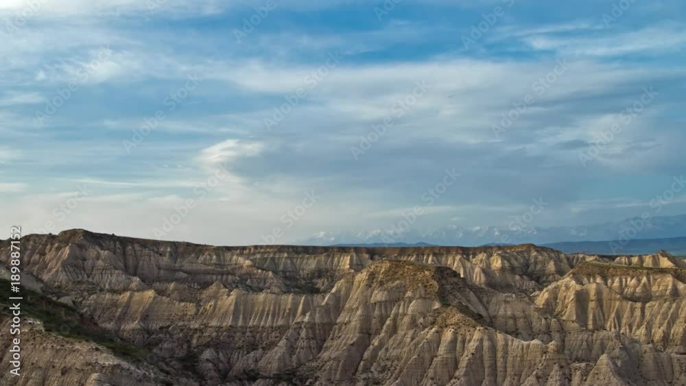 Great Canyon Of Shaki, Azerbaijan Long Pan Time Lapse. Deepest Place Great Canyon Of Shaki, Azerbaijan Long Pan Time Lapse. Deepest Place