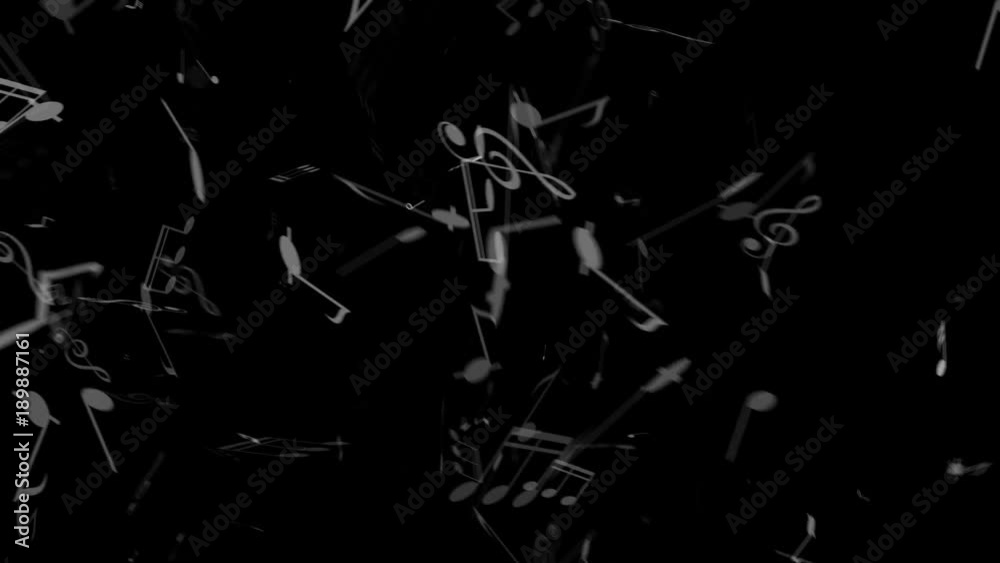 Music Notes Flying in Alpha Channel Music Notes Flying in Alpha Channel