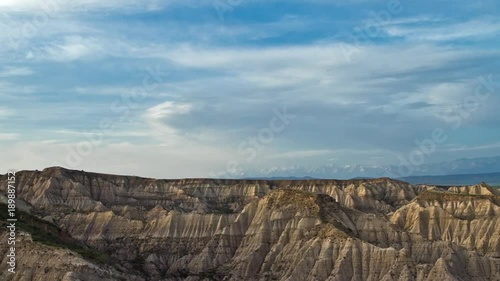 Great Canyon Of Shaki, Azerbaijan Long Pan Time Lapse. Deepest Place photo