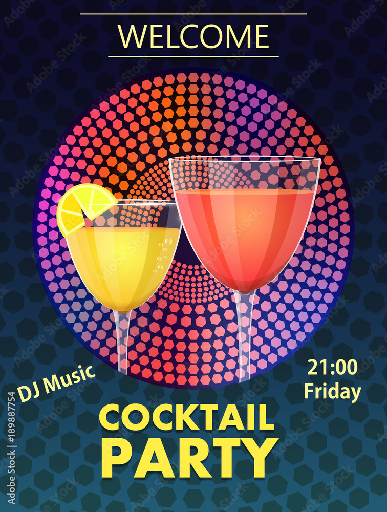 Cocktail Party Invitation Card Stock Vector Adobe Stock