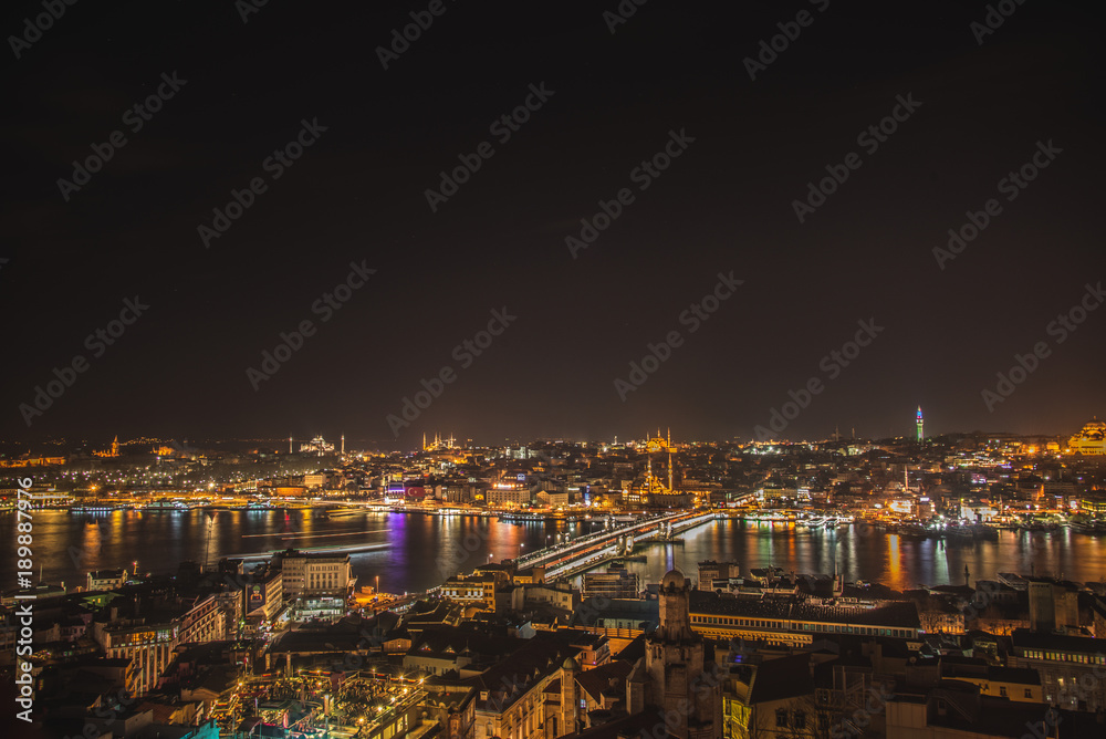 Night view over Istanbul