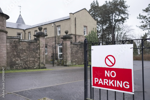 No Parking Sign at Private Residential Car Park for Residents Only