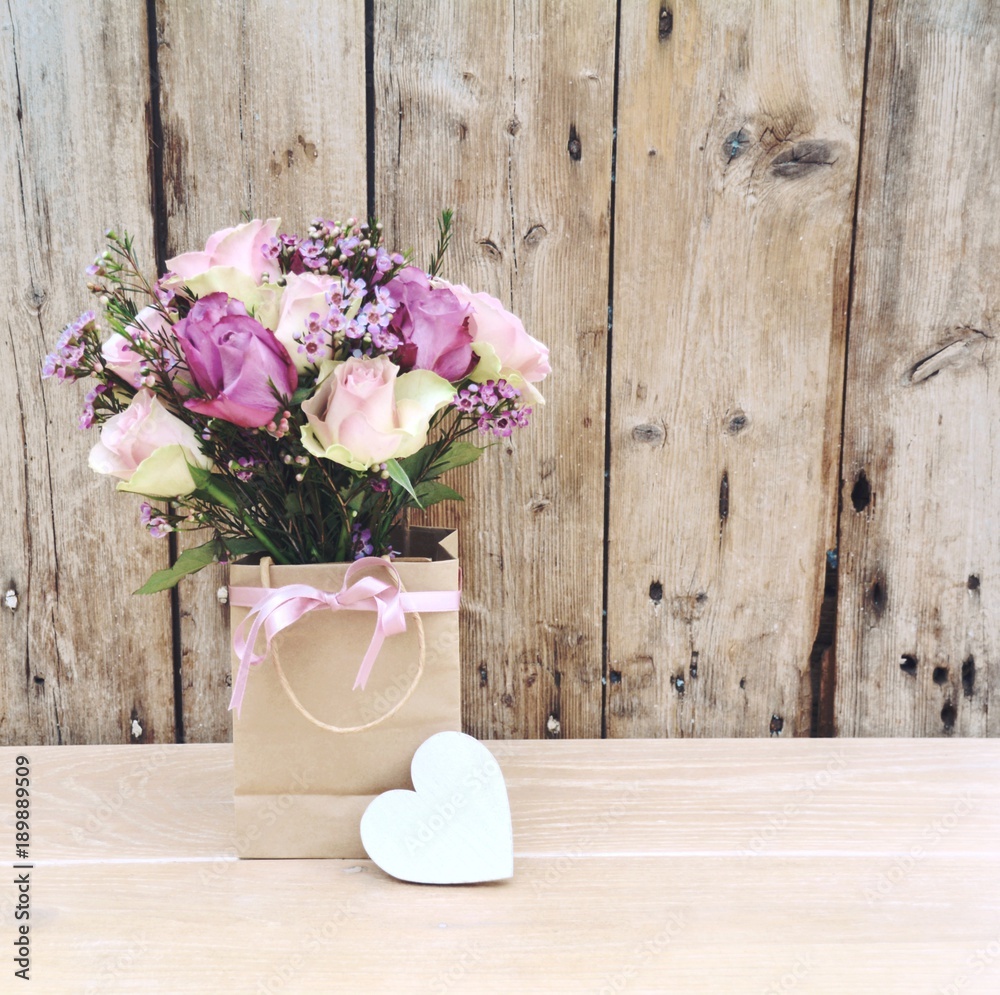 Fototapeta premium Bukiet - Róże - Dzień Matki - Walentynki