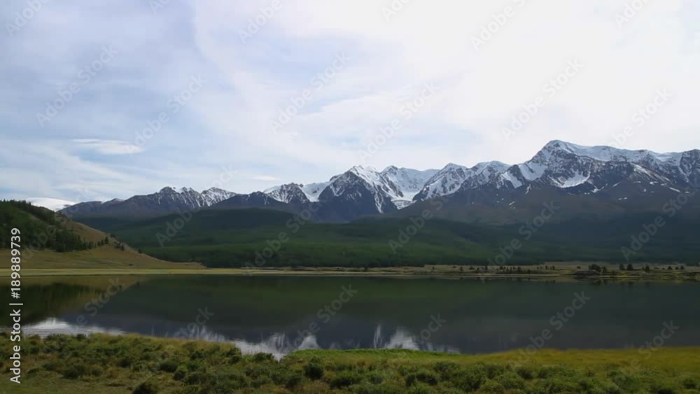 Big Lake At The Foot Of The Mountains Pan. Mountain Lakes Big Lake At The Foot Of The Mountains Pan. Mountain Lakes