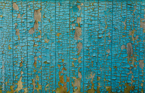 Cracked painted blue wall texture background macro © Anton Gvozdikov