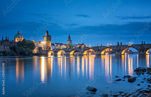 Charles Bridge in dusk