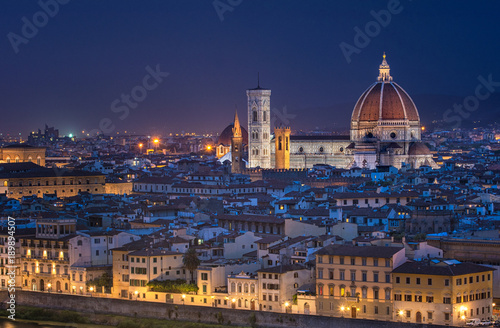 Duomo cathedral in Florence, Italy in dusk