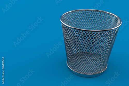 Empty paper trash can