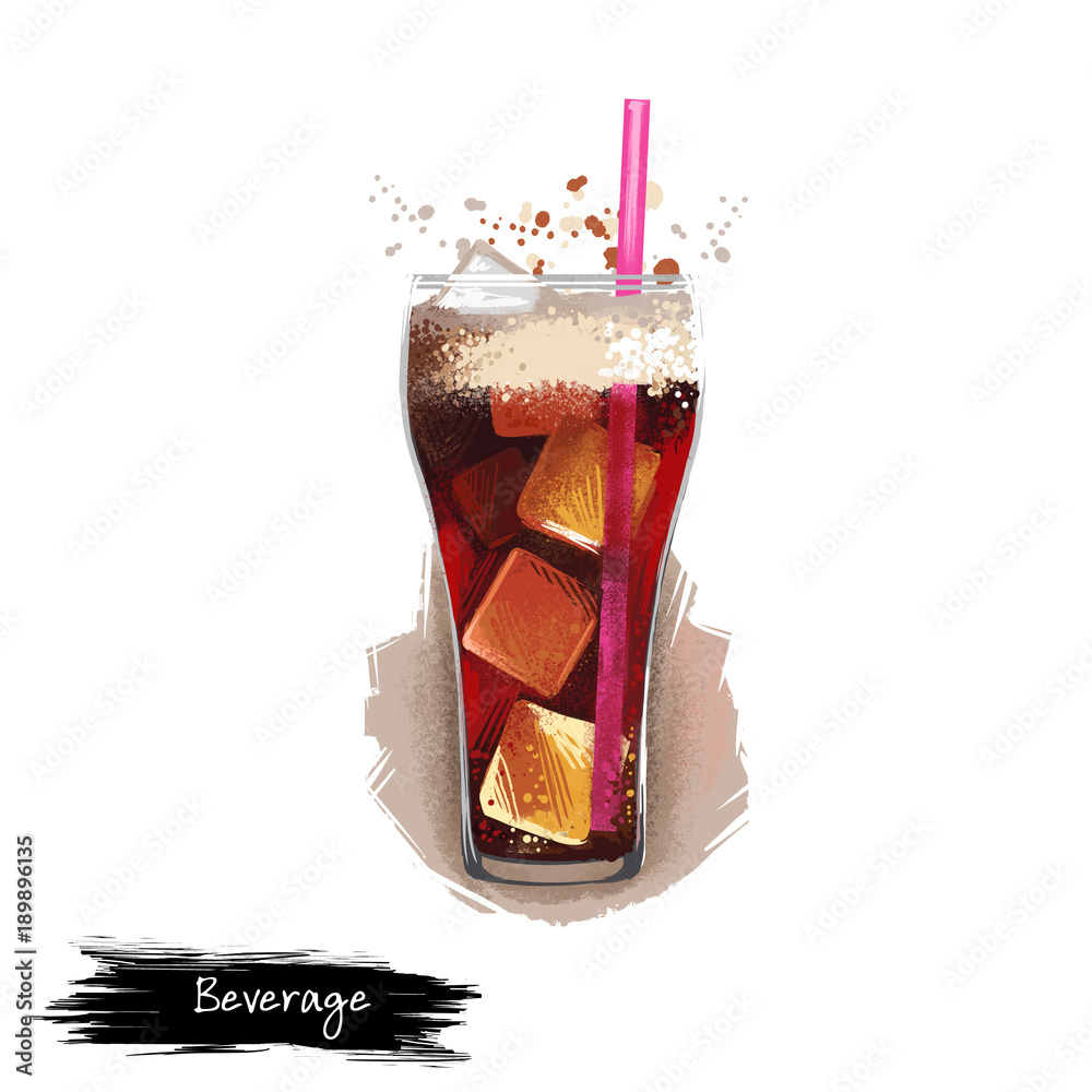 Illustrated Soda Cup with Ice, Stock image