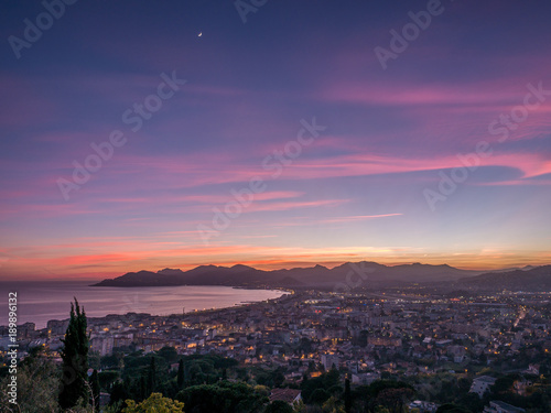 azure coast of France - panoramic view of Cannes