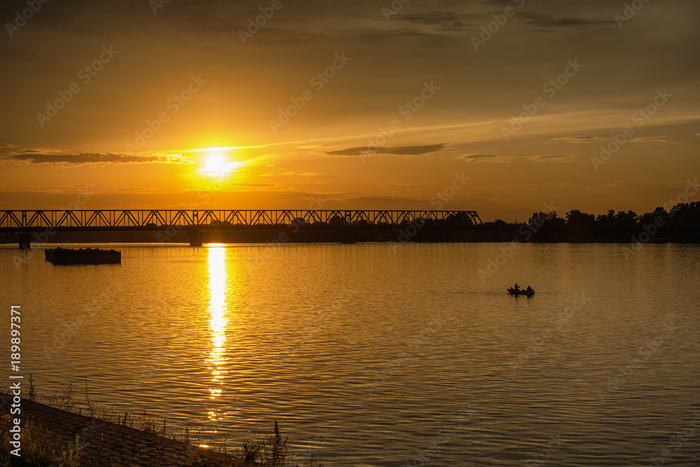 Belgrade, Serbia June 27, 2017: The Danube River and the Pancevo Bridge in Belgrade, Serbia 