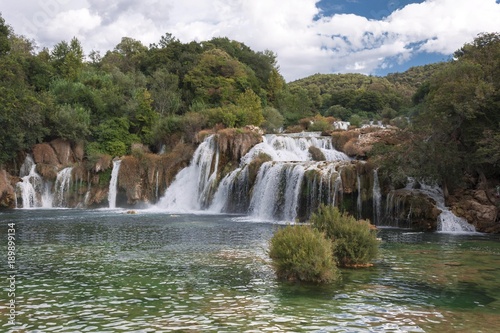 SIBENIK  CROATIA  Krka National Park waterfalls in the Dalmatia regoion of Croatia  nobody around