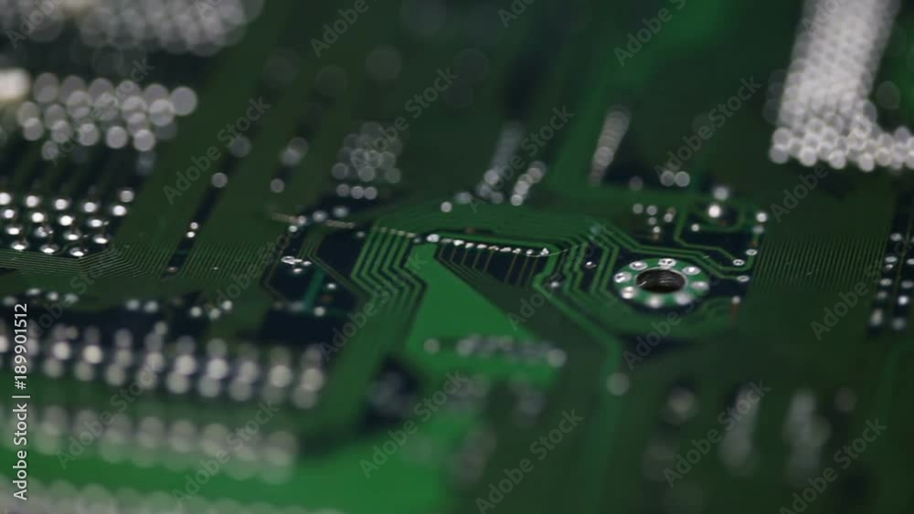 Modern computer board, rotation, looping