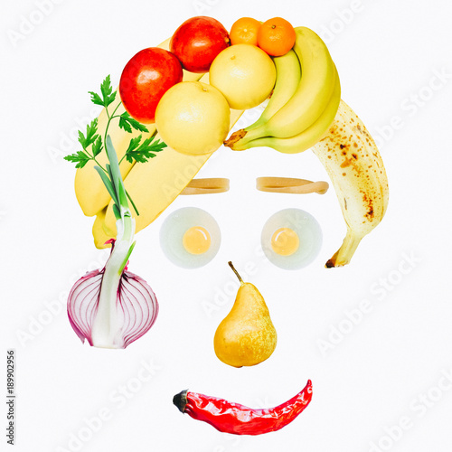 Woman face with food photo