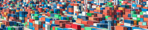 Photography ISO Containter im Containerterminal bereit zum Verladen