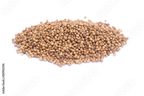 .coriander seeds isolated on white background